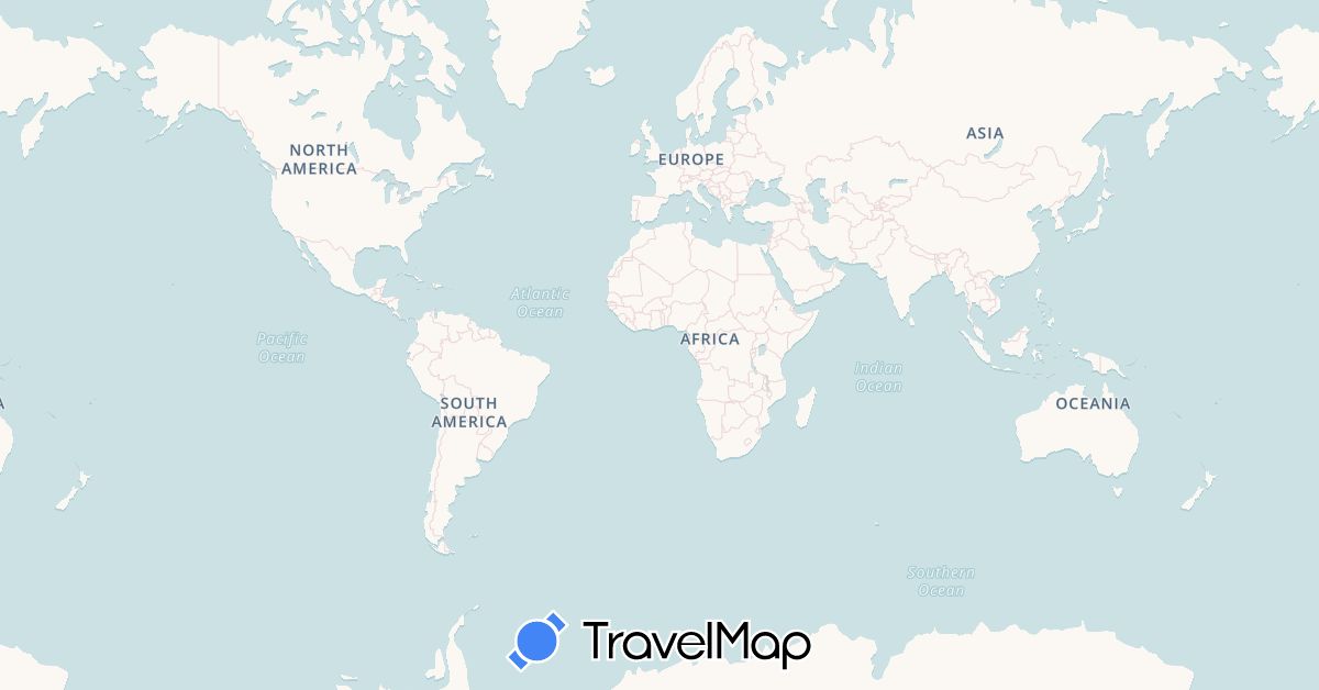 TravelMap itinerary: driving in Austria, Switzerland, Czech Republic, Germany, Spain, Italy, Jordan, Lebanon, Poland, Qatar, Sudan, Syria, Turkey (Africa, Asia, Europe)